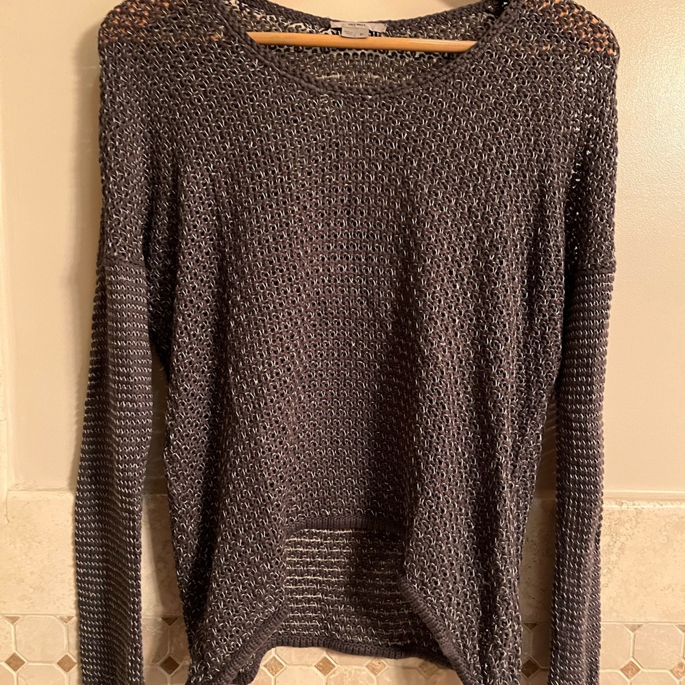 Helmut Lang Gray&White Woven Sweater